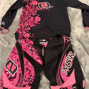 Women's Pink and Black Motocross Gear Set